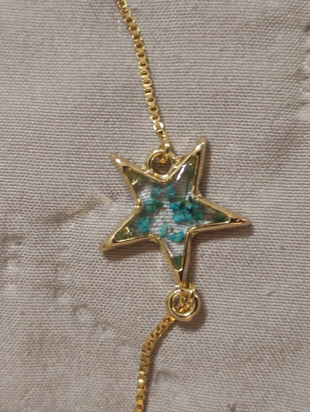 Unique Gold Tone Star Bracelet Blue Accent Novel Statement Jewelry